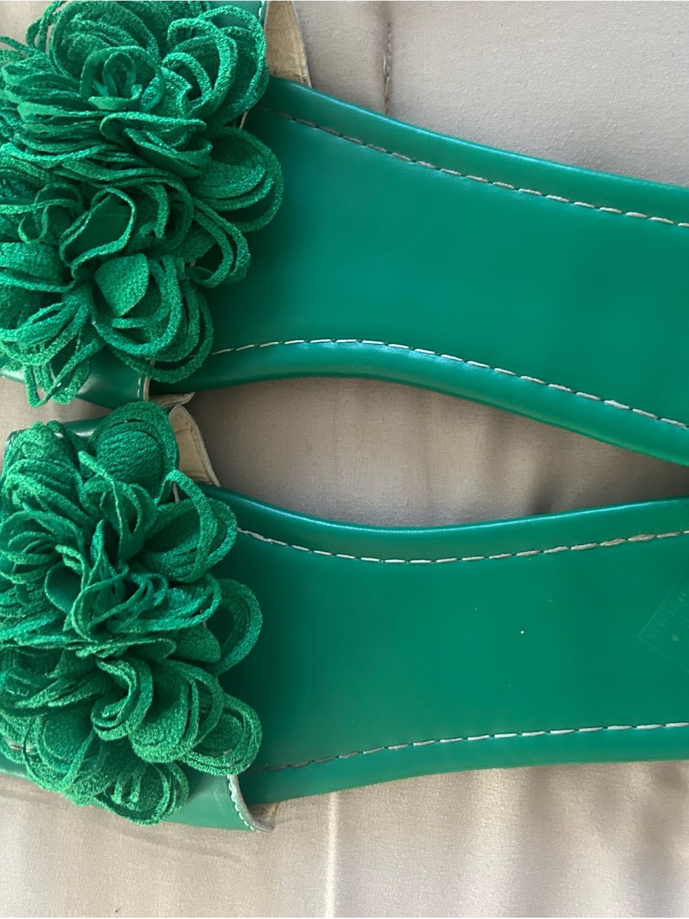 Green Floral Slide Sandals - Women Accessories